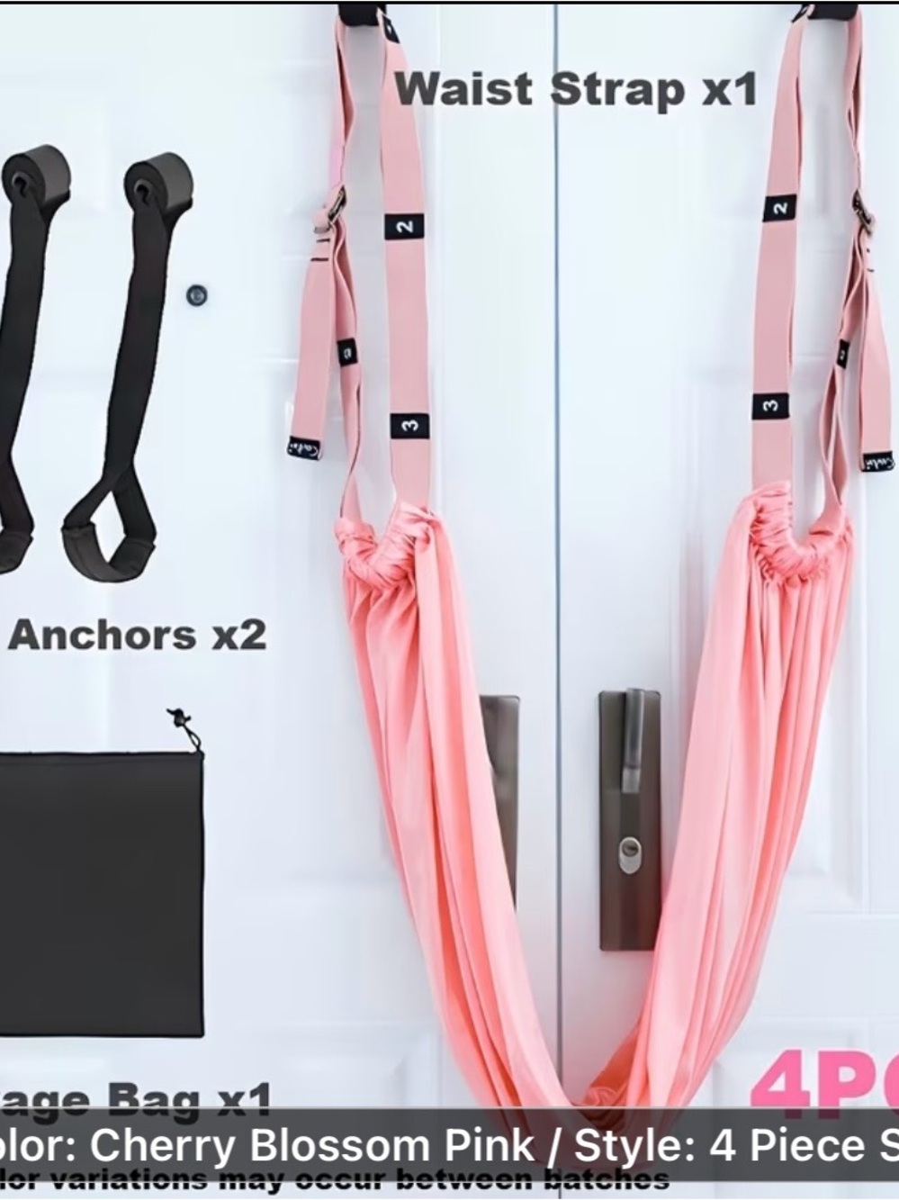 Cherry Blossom Pink Aerial Yoga Swing Strap Set